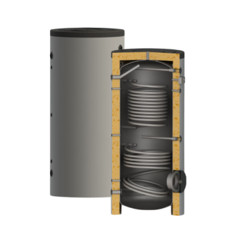 Boiler soojuspumbale 1000L 1052x2018 mm soojusvaheti 2.66+4.85 m2 Sunsytem