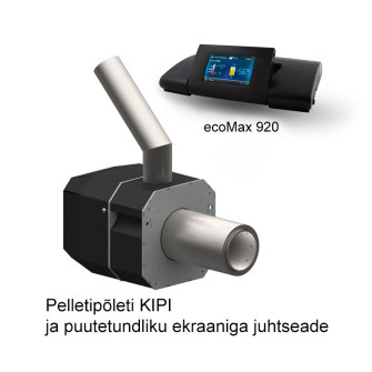 Pellet burner KIPI 6-26 kW and touch screen controller EcoMAX 920