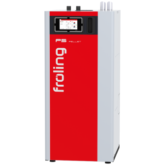 Pellet boiler P5 Pellet 105 kW with vacuum filling / automatic ash separation Fröling