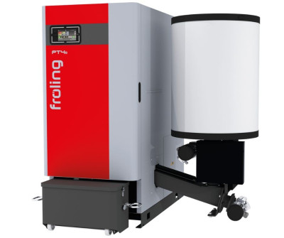 Pellet boiler PT4e 120-250 kW with vacuum filling Fröling