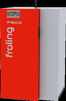 Pellet boiler PECO 15-35 kW with vacuum filling Fröling