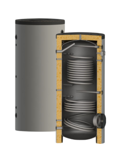 Boiler soojuspumbale 750L 952x2107 mm soojusvaheti 2.59+4.04 m2 Sunsytem