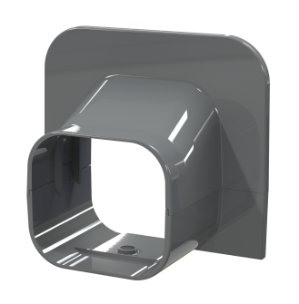EXCELLENS TA Corner Pass-Through Cover for 72×64 mm Trunking, Grey